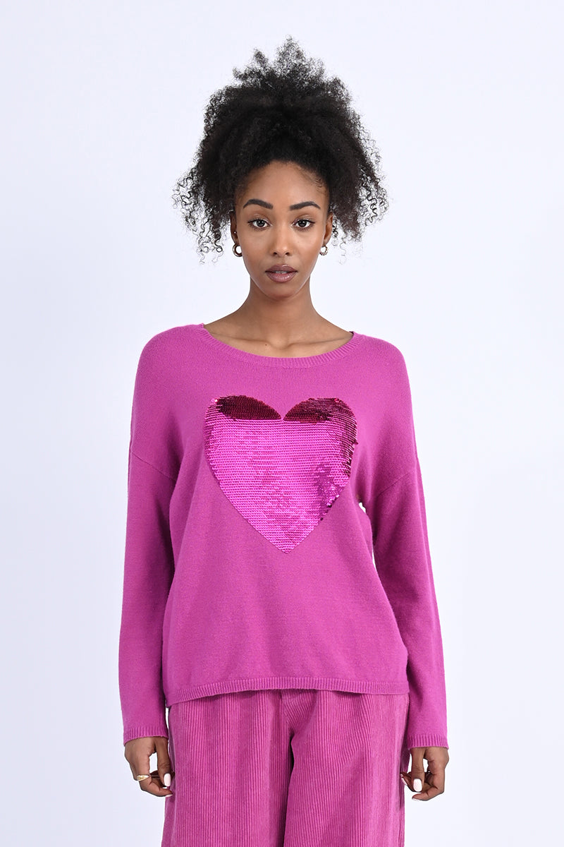 Sequin deals heart jumper