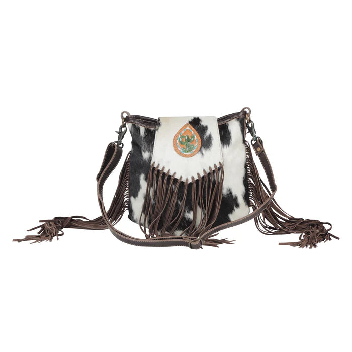 Myra Bag - Russet Fringe Leather & Hairon Bag