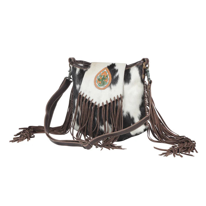 Myra Bag - Russet Fringe Leather & Hairon Bag