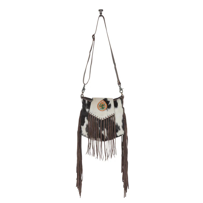 Myra Bag - Russet Fringe Leather & Hairon Bag